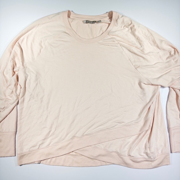 Athleta Soft Blush Pink Long Sleeve Pullover Top 2X Lightweight - Picture 5 of 8